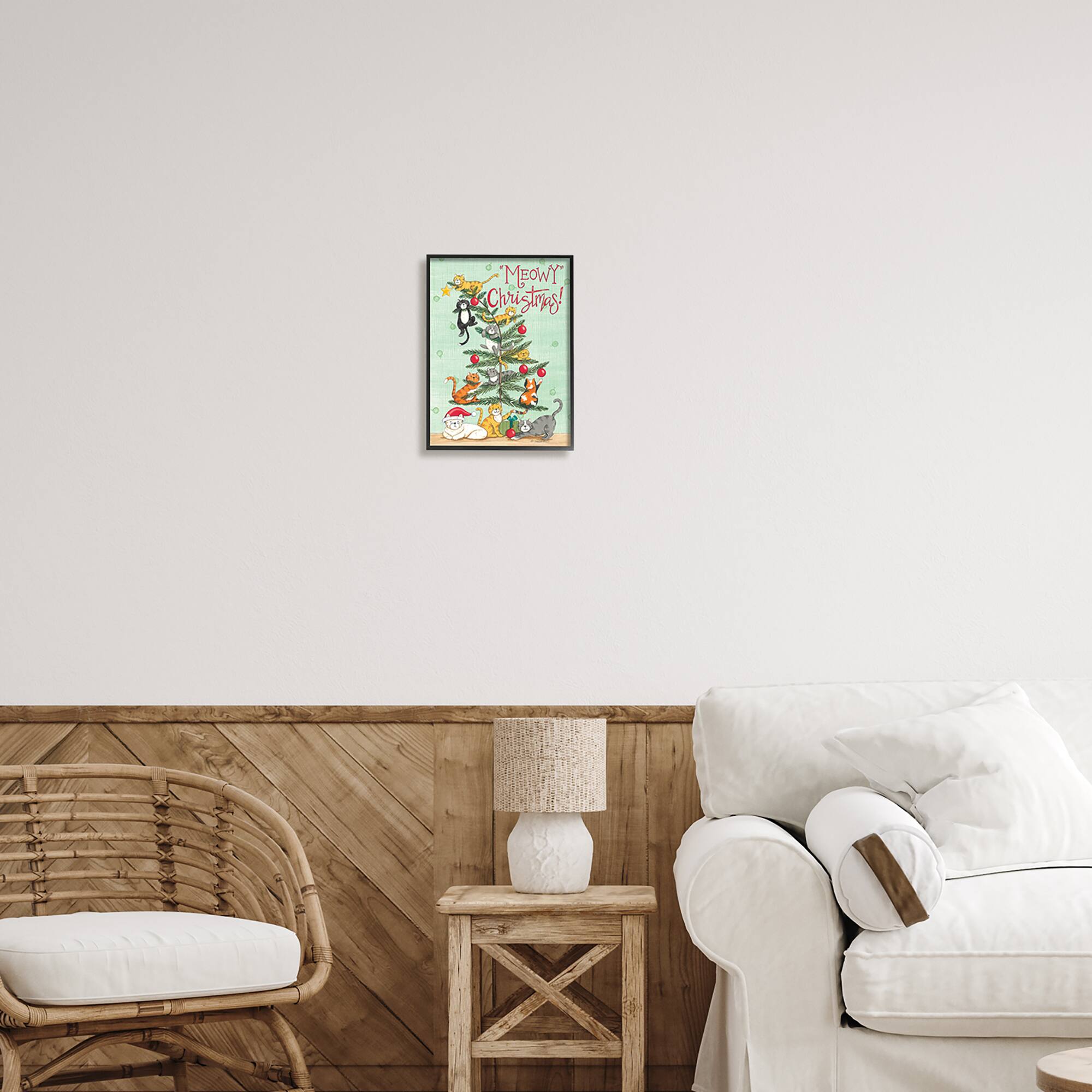 Stupell Industries Meowy Christmas Cats Framed Giclée Art